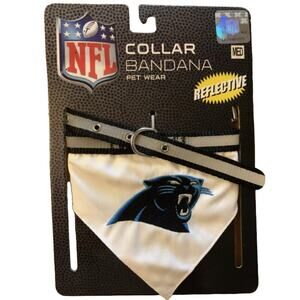 NEW Carolina Panthers NFL Football Pet Collar Bandana Reflective Size Medium M